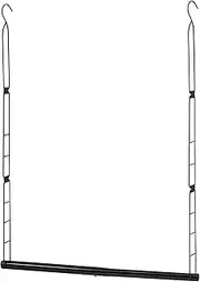 [STORAGE MANIAC] Hanging Closet Rod, Adjustable Width and Height Closet Hanging Organizer, Space-Saving Clothes Hanging Bar, Closet Extender Hanging Rod Double Closet Hanging Rod, 1 Pack Black