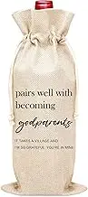 OICPYD Godparents Gift Wine Bag, Wine Bag For Godmother, Godfather, Aunt, Uncle, Baptism, 1 Pc Wine Bottle Cover Gift Bag (Hf07)