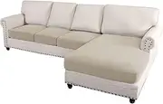Smarcute Sofa Covers with Chaise Stretch Couch Cover Wear-Resistant Universal Sofa Cover, Stretch for Sectional Slipcovers (Seat Only: 1 Chaise + 3 Sofa, Islandfossi)