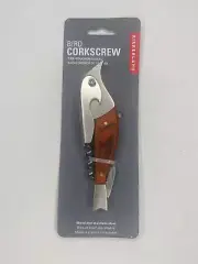 Kikkerland Wood Bird Corkscrew Waiters Friend Beer Wine Bottle Opener New