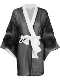 在飛比找Farfetch優惠-embroidered-motif short kimono