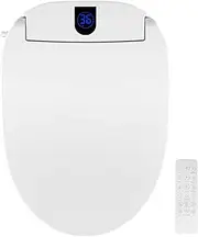 Smart Toilet Seat V-Shaped Electric Bidet Toilet Seat Wireless Remote Control Heated Seat, Warm Water Wash, Air Dryer, Soft-Close Lid, Night Light