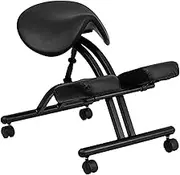 Lumbar Support Kneeling Chair, Ergonomic Kneeling Chair with Back Support, Posture Correction Knee Chair for Home Office,Black