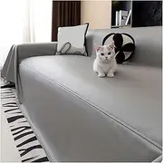 Premium PU Leather Sofa Cover, Waterproof Couch Covers for Sectional Sofa, Furniture Protector Sofa Slipcover, for Dogs Cats(Silver,180x180cm/71x71in)