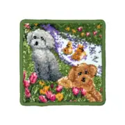 Enjeau Garden Poodle Towel Handkerchief chenille fabric Christmas birthday gift
