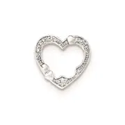 Sterling Silver Diamond Hearts Pendant