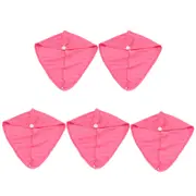 5PCS Quick Dry Microfiber Hair Hat Women Bathroom Strong Water Absorption Bath Towel Hair Dry TowelRose Red