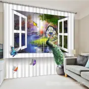 3D Peacock 6 Blockout Photo Curtain Printing Curtains Drapes Fabric Window AU