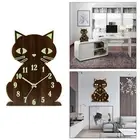 Luminous Wall Clock Cat Shaped Silent Clock Battery Operated Home School Decor