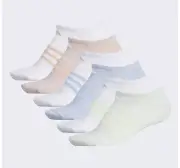Adidas Superlite No Show Girls Socks 6 Pair Size 3Y-9 New