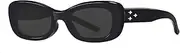 HMKING Small Retro Cat Eye Frame Polarized Sunglasses for Mens Womens Retro Mirrored Lens Sun glasses for Driving Fishing, Black-gray