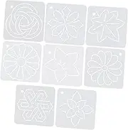 FONDOTIN 8Pcs Flower Stencils for Quilting Sewing Versatile Templates for Painting Embroidery Patchwork Easy Clean Design for DIY Crafts for Seasonal Floral Projects