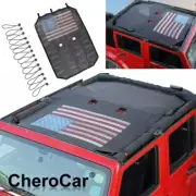 Sunshade Mesh Shade Bikini Top Cover For Jeep Wrangler 4 Door 07-17 USA Flag