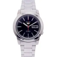 在飛比找momo購物網優惠-【SEIKO 精工】五號機芯款機械手錶-黑面x銀色/38mm
