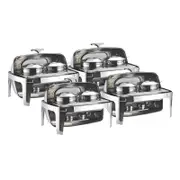 SOGA 4X 6.5L Stainless Steel Double Soup Tureen Roll Top Buffet Chafing Dish