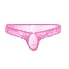Lingerie for Men Hot Floral Lace Mesh Semi See-Through Briefs Bikini Underwear U