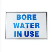 3x Warning Bore Water Use Sign 200*300mm Reflective Metal Reflective Sign