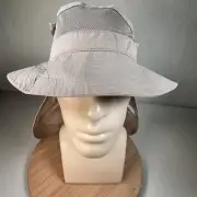 NWT Field & Steam Bucket Hat Boonie Neck Flap Fishing Safari Tan SPF 30 L/XL