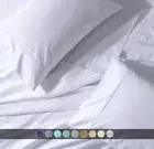 Cotton Extra Deep Pocket PERCALE Bed Sheet Set [Flat + Fitted + Pillow Cases]