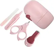 UPKOCH 1Set Nail Care Kit with Scissors Clipper File Tweezers Safe Grooming Tools for Newborns Boy Girl for Daily Care Storage Cute Case