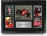 HWC Trading FR A3 Charles Lecherc Gifts Printed Signed Autograph Presentation Display for F1 Formula 1 Racing Fans - A3 Framed