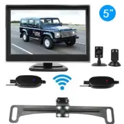 5" Monitor Wireless Car Night Vision Backup Rear View Camera Kit Parking System