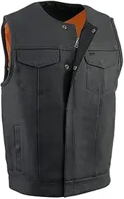 Milwaukee Men's Collarless Snap/Zip Front Club Vest (Black, XX-Large)