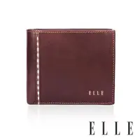 在飛比找ETMall東森購物網優惠-【ELLE HOMME】ELLE時尚真皮3卡上翻3窗格 皮夾