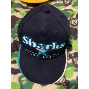 七成新 絕版 二手 早期 古著  NRL 澳洲 橄欖球 Sharks  CS 鯊 老帽 棒球帽 Vintage cap