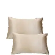 The Goodnight Co. Silk Pillowcase Twin Pack - Shimmering Nude
