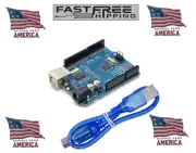 3 pack NEW Compatible w/ Arduino Arduino UNO R3 Microcontroller w/Free Usb Cable