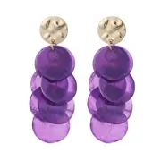 Shell Earrings for Women, Cluster of Round Shell Drop Dangle Earrings Summer Bea
