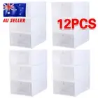 Artiss Shoe Rack Storage Cabinet Shoe Box 12 Stackable Plastic Cube WhiteG