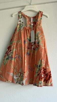 BNWT Zimmerman Girls Floral Anais Tank TopPacer Back A LINE Singlet Top Size 10