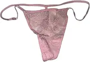[Victoria's Secret] T-Back Shine Strap Rhinestone Lace V-String Panty Color Pink Size Medium New, Pink, Medium