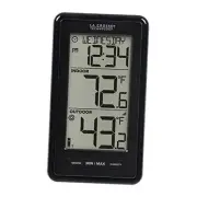 308-43647-INT Digital Black Wireless Thermometer with Indoor Humidity, LCD