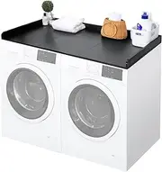Drifop Washer Dryer Countertop, 27.5" W x 54" L Laundry Countertop with Edge Rails, Laundry Topper for Washer and Dryer with Non-Slip Pads, Black(Wooden
