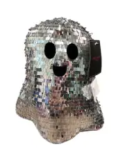 Viral Disco Ghost Christian Siriano Halloween Ghost Silver Disco Ball Plush #356