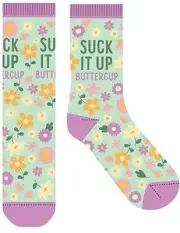Frankly Funny Novelty Socks One Size Fits Most - Sck It Up Buttercup, EJF E11413