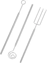 BRIGHTFUFU 3Pcs Stainless Steel Chocolate Dipping Fork Set DIY Dessert Tool for Fondue Pralines Truffles Easy to Clean Convenient Storage for Home Baking