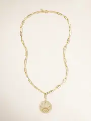 [Sydney Evan] Sydney Evan - Evil Eye Luck Coin 14-karat Gold Diamond Necklace - One size One size Gold