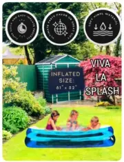 Viva La Splash Soft Vinyl Inflatable Family Pool. 81" x 52" Fast Inflate. NEW
