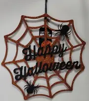 Happy Halloween Spider Web Hanging Decor/Wreath