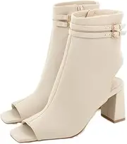 RANDA(ランダ) PC34010 Women's 2-Way Open Toe Stretch Short Boots