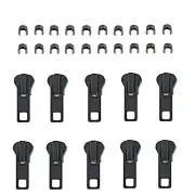 10 PCS #5 Black Zipper Sliders Plastic Zipper Repair Zipper Replacement for S...