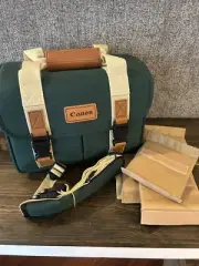 NWOT Canon Green Camera Large Soft Case Travel Bag w/Shoulder Strap Vintage NEW!