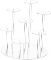 WeiLaiKeQi Cupcake Display Rack with Acrylic Riser, 7 Tier for Collectibles and Rings , transparent, as described