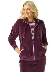 [Fella Hamilton] Vance Velour Zip Up Jacket in Purple