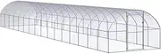 Outdoor Chicken Cage, Dog Exercise Pen & Playpen, Puppy Exercise Enclosure, Chicken Coop Hen House Pen Run for Chicken, Poultry Cage, 3x16x2 m Galvanised Steel