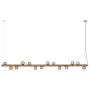 Brass Linear Bench Pendant Lights Henry 14L Kitchen Smoke Modern Contemporary Dining Table Lighting
